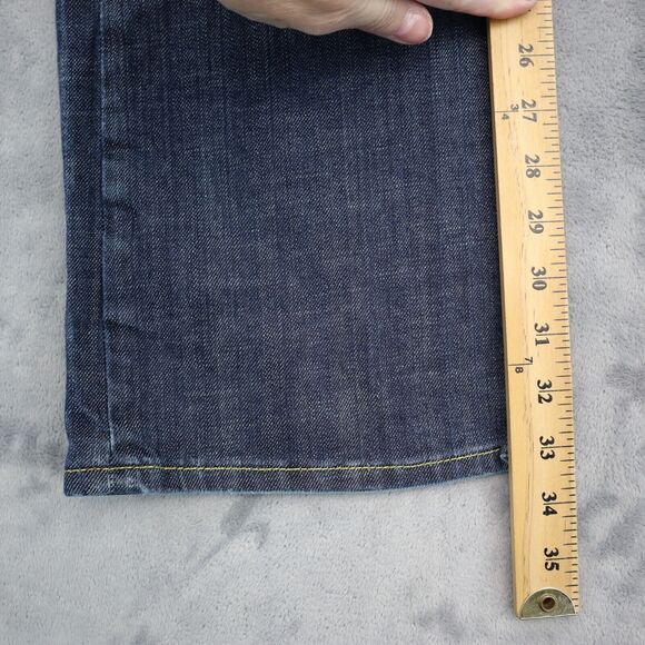 X2 Pants Womens 8L Blue Bootcut Low Rise Button Zip Raw Wash Quality Denim Jeans - Picture 5 of 16